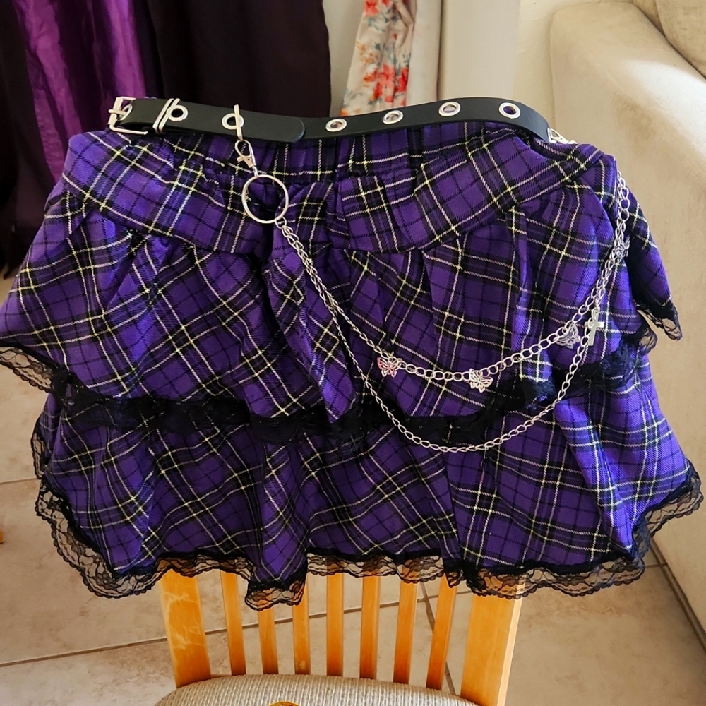 Purple school girl style skirt